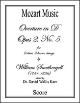 Overture in D, Opus 2, No. 5 Orchestra sheet music cover
